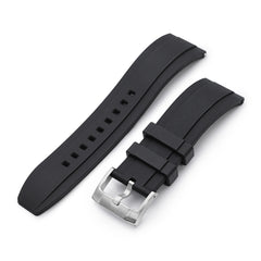 FKM08 Black FKM Quick Release rubber watch strap, 24mm 