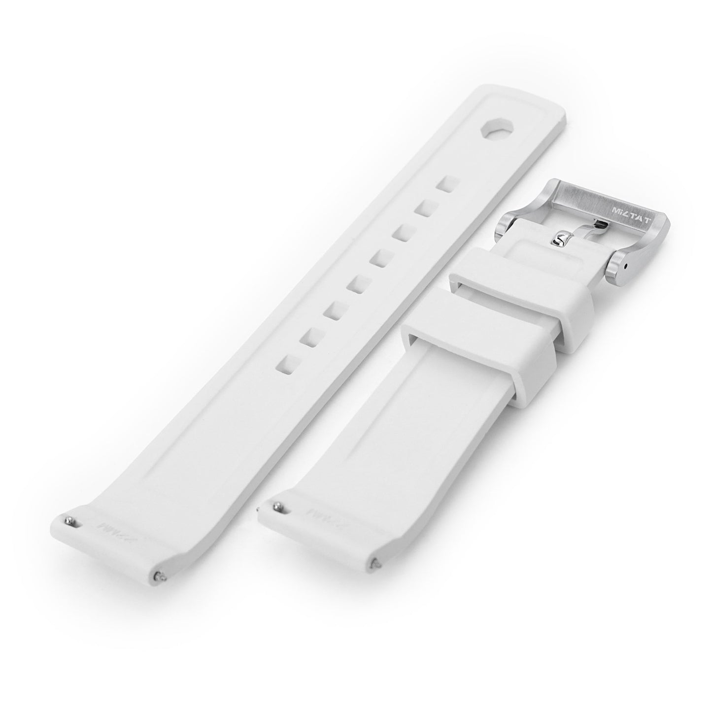 Crisscross White FKM Quick Release Rubber Strap, 20mm or 22mm
