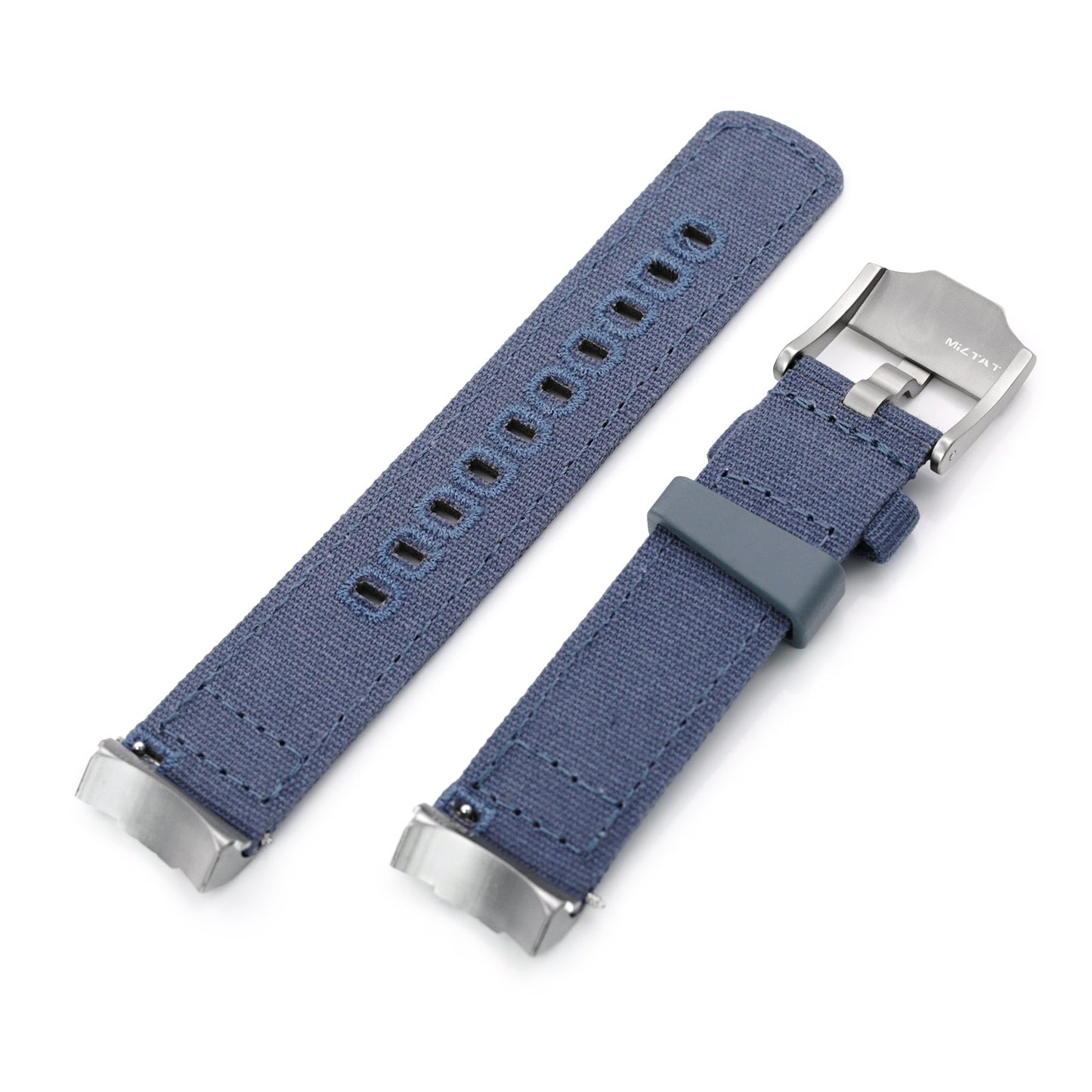 Navy Blue Quick Release Canvas + Add-on End Piece watch strap for Seiko Sumo SPB103
