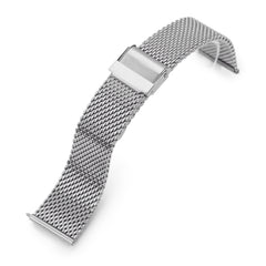 Quick Release Tapered Milanese Mesh Watch Band, 20mm or 22mm, Brushed