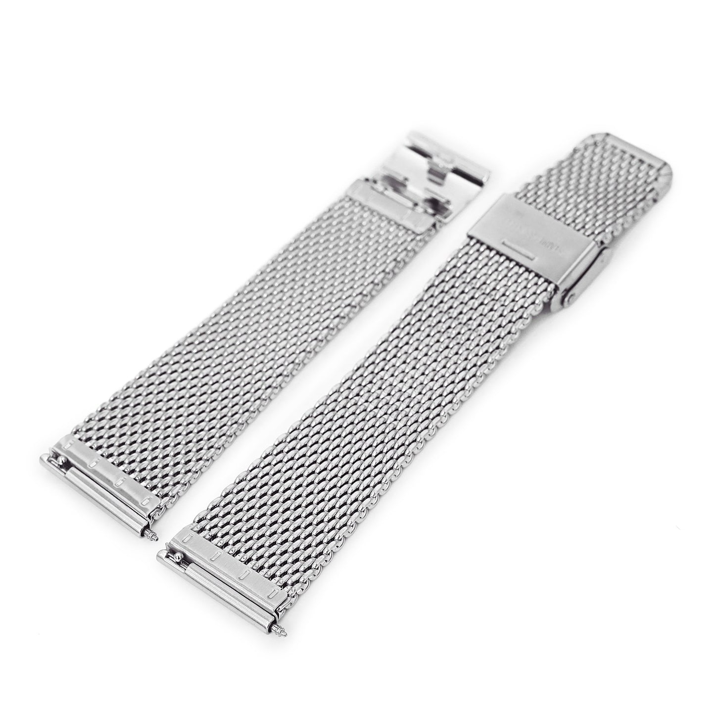 Quick Release Tapered Milanese Mesh Watch Band, 20mm or 22mm, Brushed