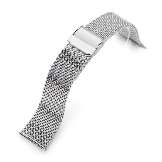 Quick Release Tapered Milanese Mesh Watch Band Polished
