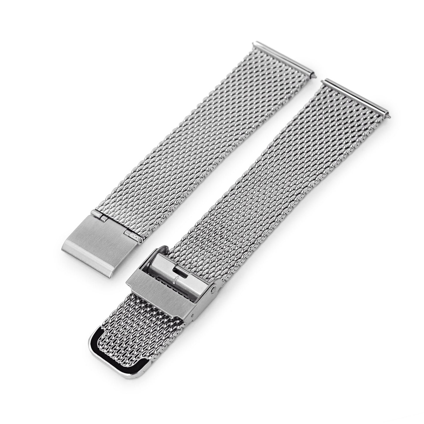 Quick Release Tapered Milanese Mesh Watch Band Polished