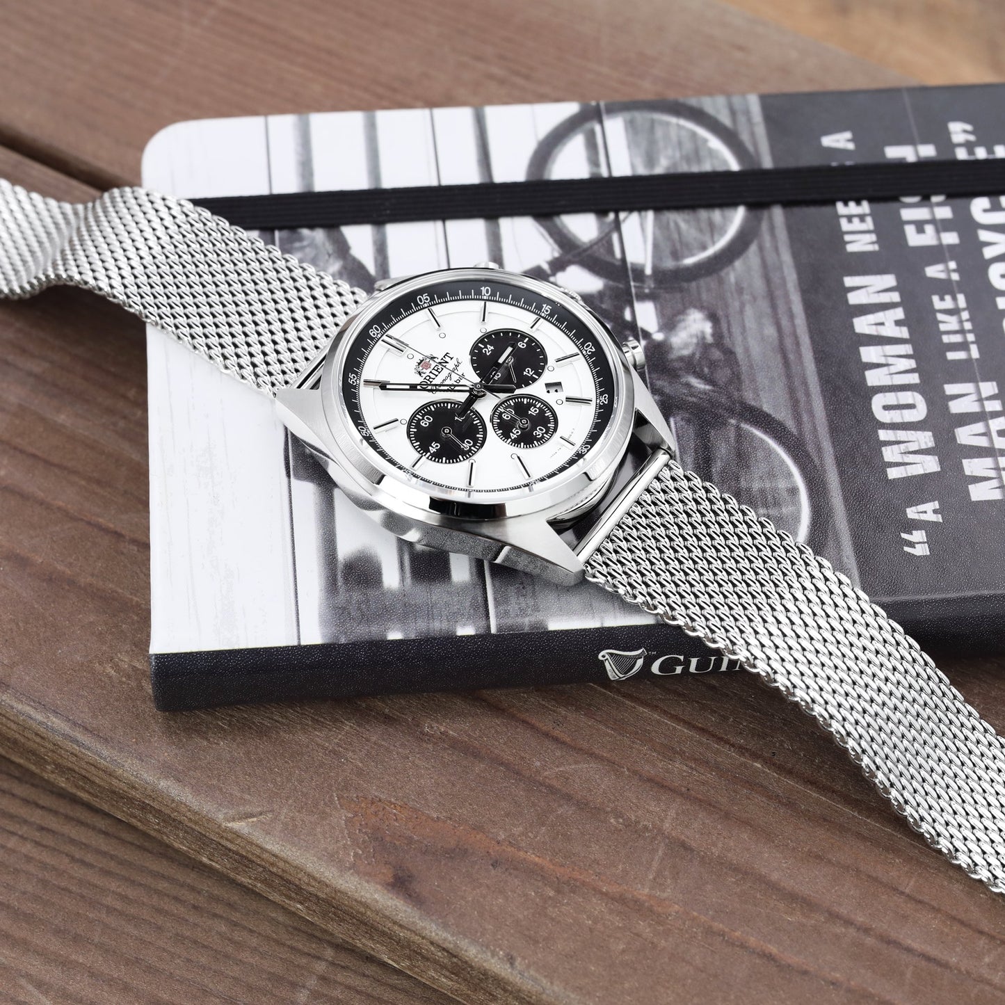 Quick Release Tapered Milanese Mesh Watch Band Polished