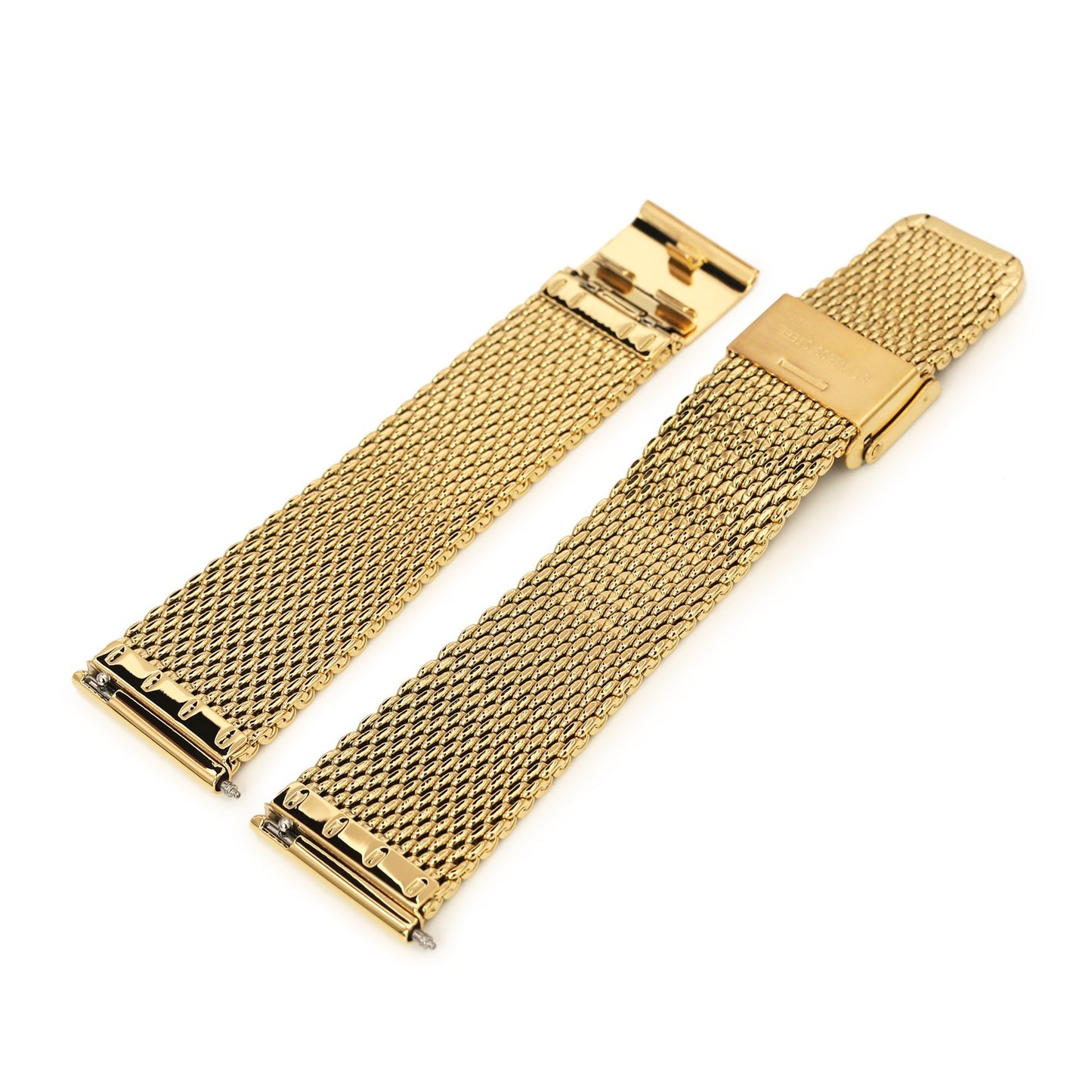 Quick Release Tapered Milanese Mesh Watch Band, IP Gold