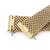 Curved End Massy Mesh Watch Band for Seiko Gold Turtle SRPD46, V-Clasp, Full IP Gold 
