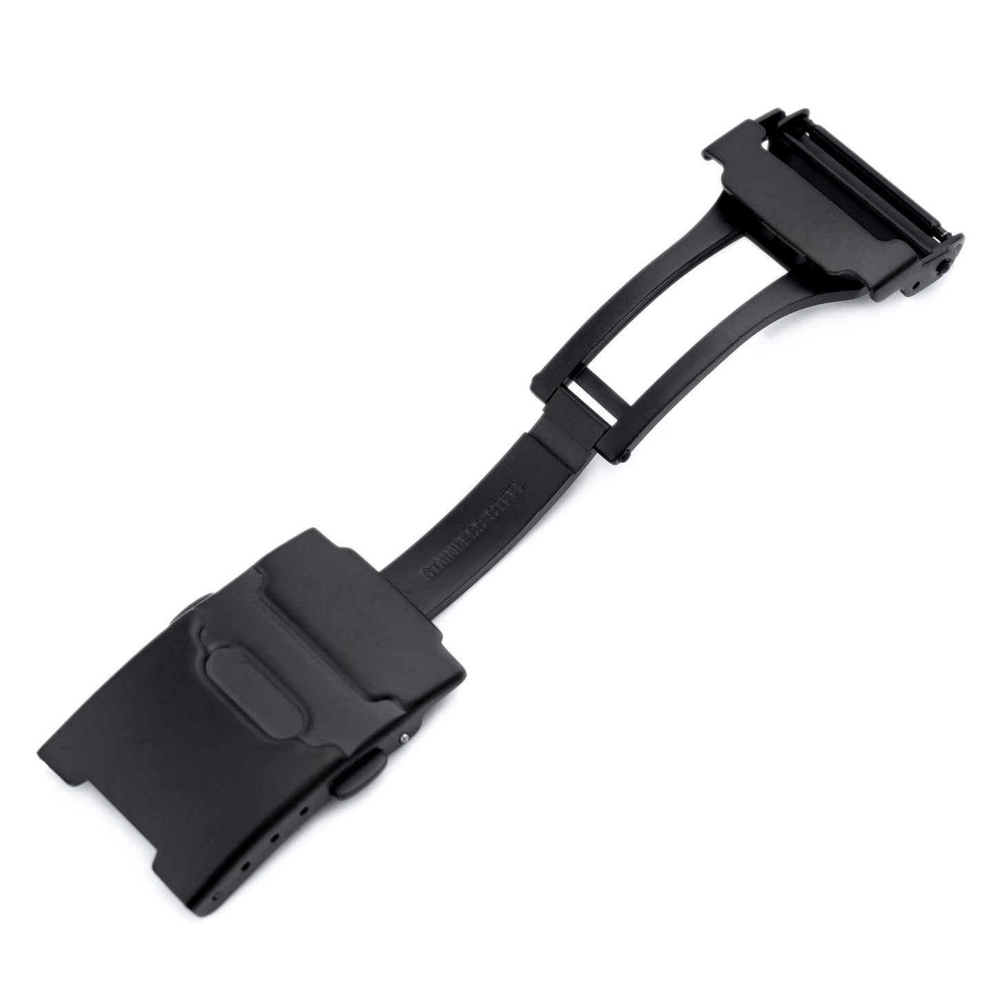 20mm PVD Black Stainless Steel Push Button Diver Clasp for Watch Band