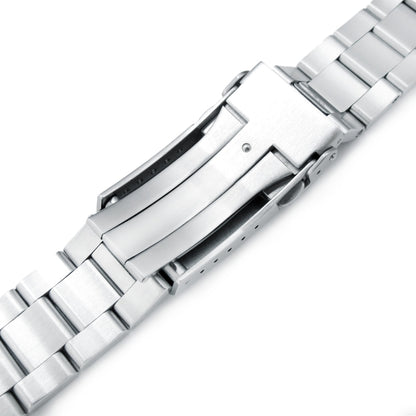 20mm Retro Razor QR Watch Band Straight End Quick Release, 316L Stainless Steel Brushed V-Clasp