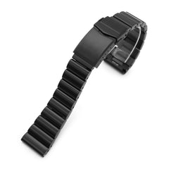 22mm Bandoleer 316L Stainless Steel Watch Band Straight End, PVD Black V-Clasp