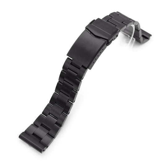 22mm Super-O Boyer 316L Stainless Steel Watch Band Straight End, Diamond-like Carbon (DLC coating) Diver Clasp