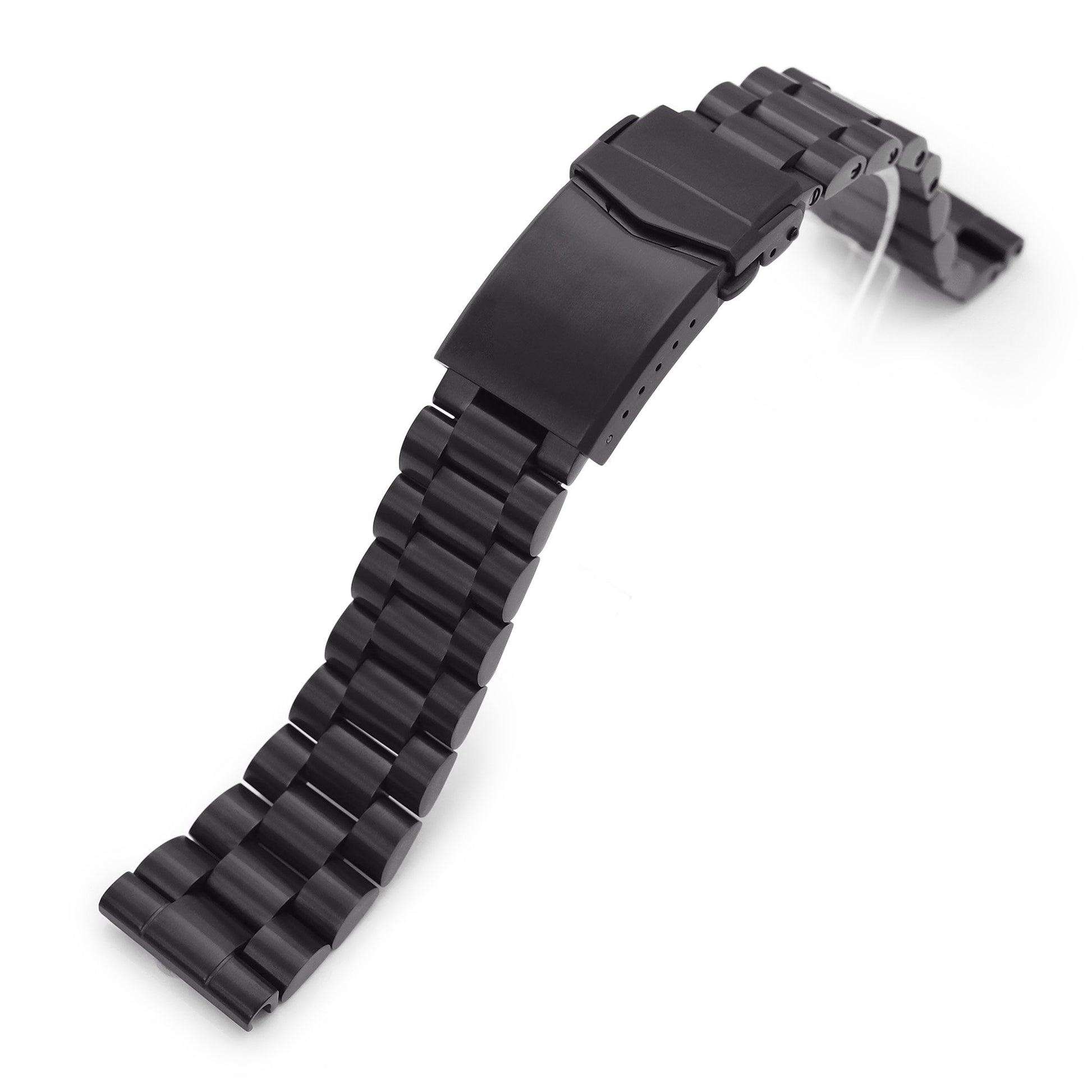 22mm Endmill 316L Stainless Steel Watch Band Straight End, Diamond-like Carbon (DLC coating) Diver Clasp
