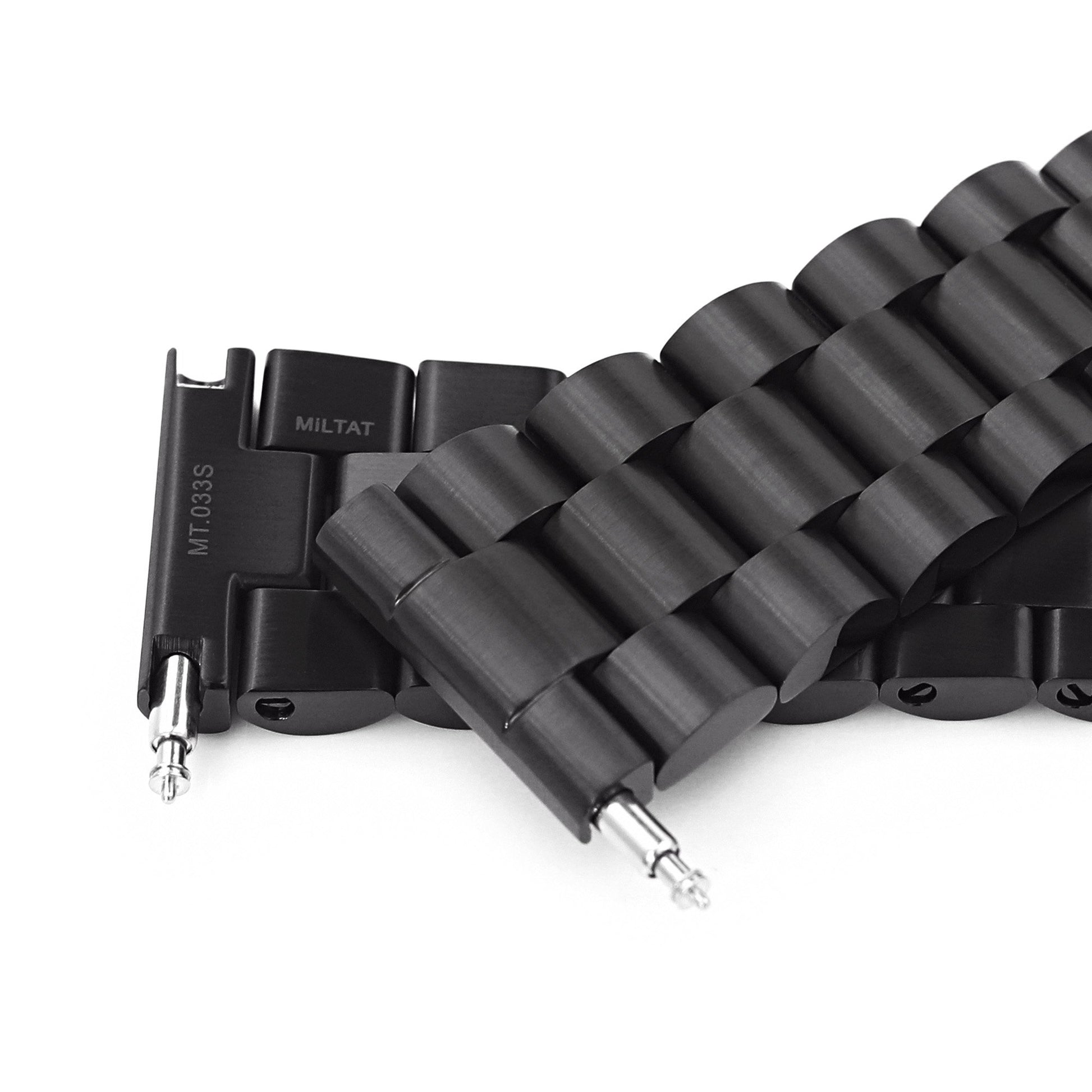 22mm Endmill 316L Stainless Steel Watch Band Straight End, Diamond-like Carbon (DLC coating) Diver Clasp