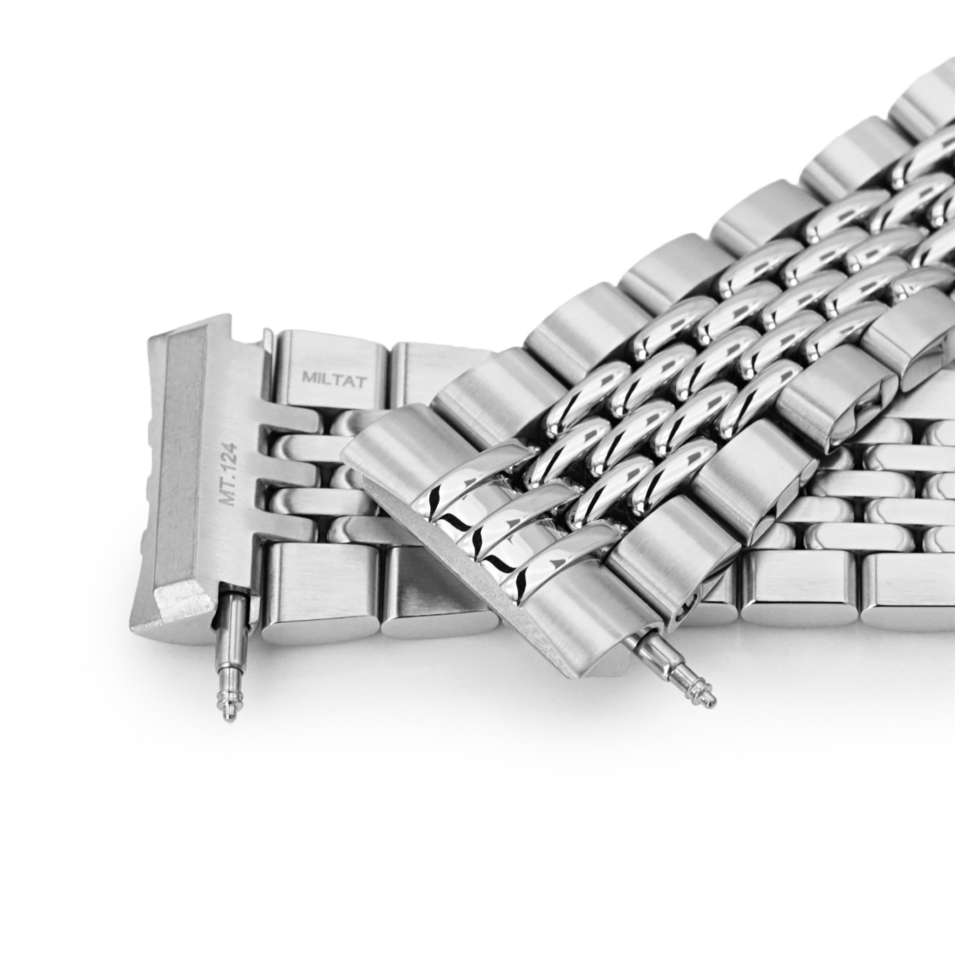 22mm Goma BOR 316L Stainless Steel Watch Band for Seiko new Turtles SRP777, Brushed and Polished V-Clasp