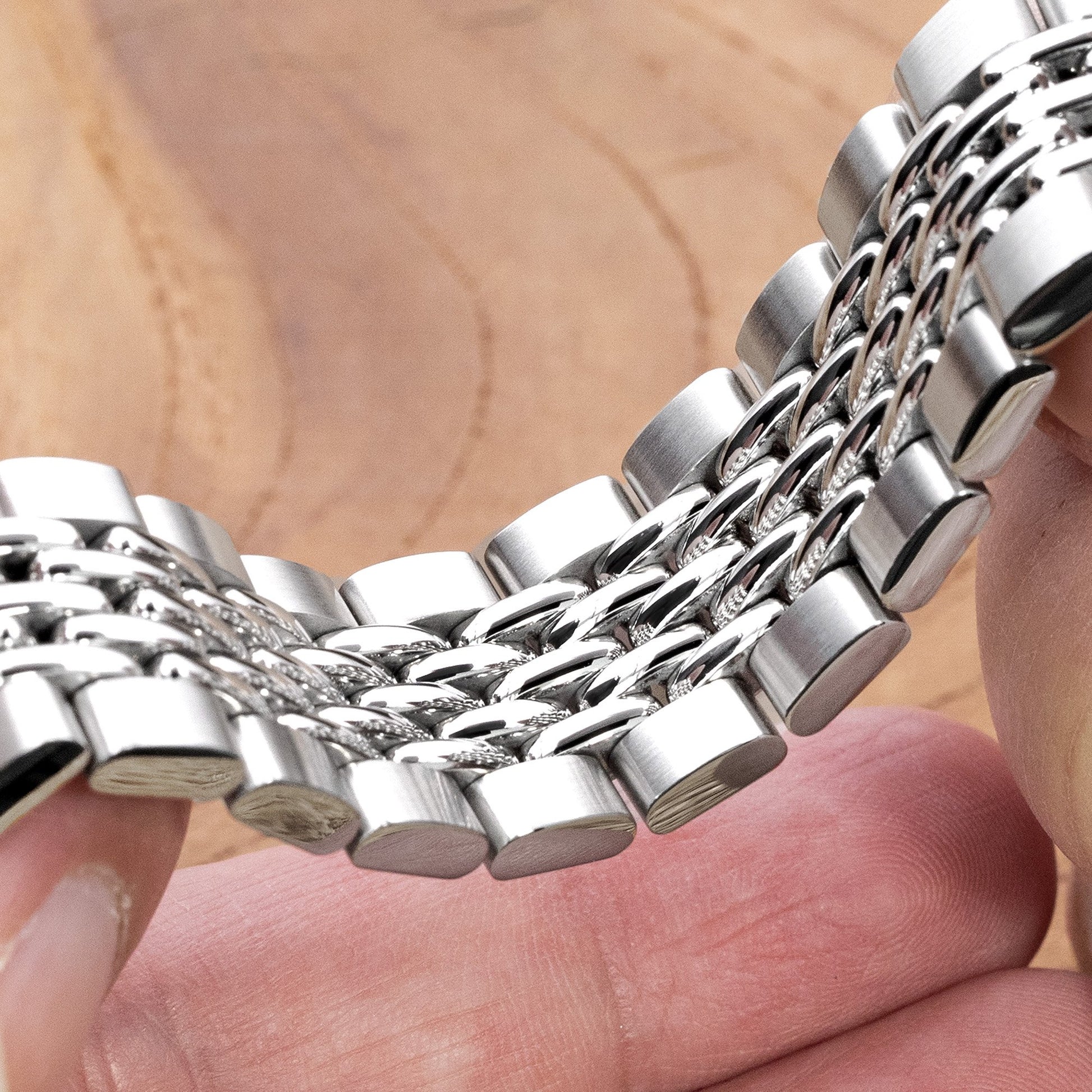 22mm Goma BOR 316L Stainless Steel Watch Band for Seiko new Turtles SRP777, Brushed and Polished V-Clasp