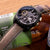 Quick Release, Forest Camo Pattern Italian Leather Tapered Watch Strap