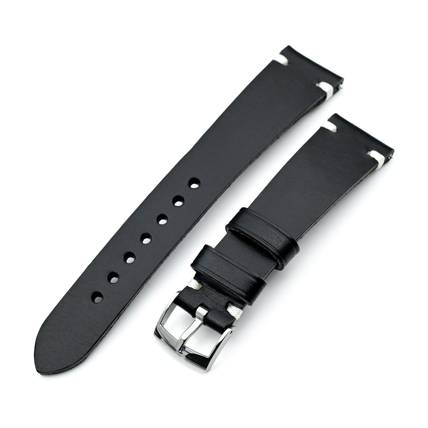 20mm Dark Grey Quick Release Buttero Italian Leather Watch Strap