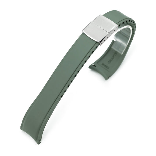 Crafter Blue - CX03 Oliver Green Quick Release Flexi-Curved FKM Rubber Watch Strap