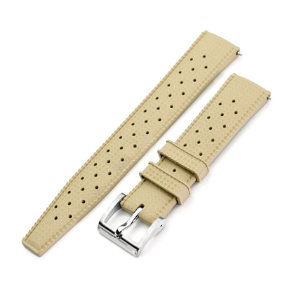 Quick Release Khaki Tropical-Style Pro FKM rubber watch strap, 20mm