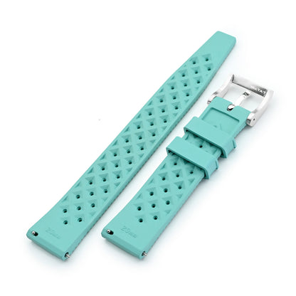 Quick Release Turquoise green / blue Tropical-Style Pro FKM rubber watch strap, 20mm