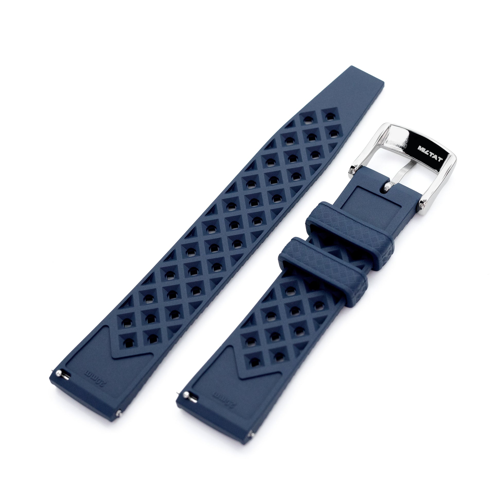 20mm Quick Release Tropical-Style FKM rubber watch strap, Blue