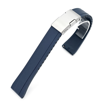 Quick Release FKM27 Navy Blue Titanium Slinea Clasp FKM Rubber watch strap, 20mm or 22mm