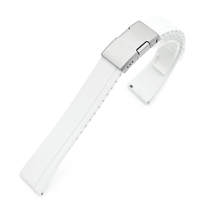 Quick Release FKM27 White Titanium Slinea Clasp FKM Rubber watch strap, 20mm or 22mm
