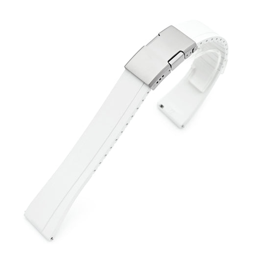 Quick Release FKM27 White Titanium Slinea Clasp FKM Rubber watch strap, 20mm or 22mm