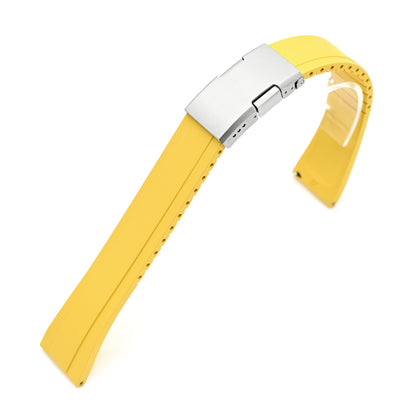 Quick Release FKM27 Yellow Titanium Slinea Clasp FKM Rubber watch strap, 20mm or 22mm