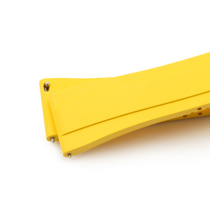 Quick Release FKM27 Yellow Titanium Slinea Clasp FKM Rubber watch strap, 20mm or 22mm