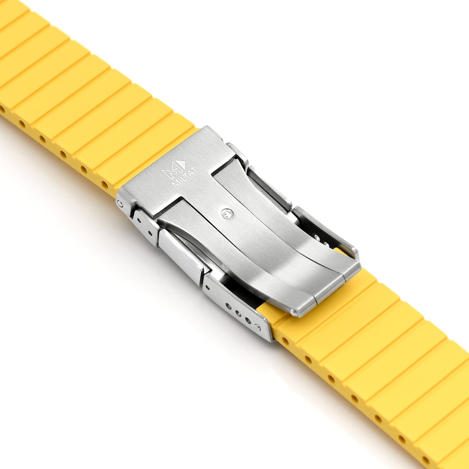 Quick Release FKM27 Yellow Titanium Slinea Clasp FKM Rubber watch strap, 20mm or 22mm