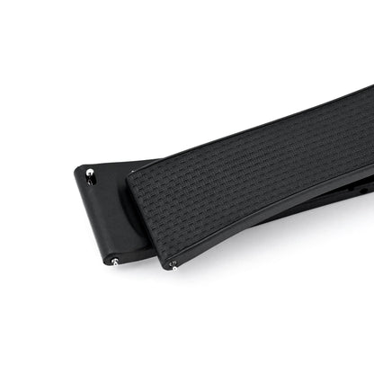 20mm FKM32 Black Rubber Quick Release Watch Band, Deployment Clasp