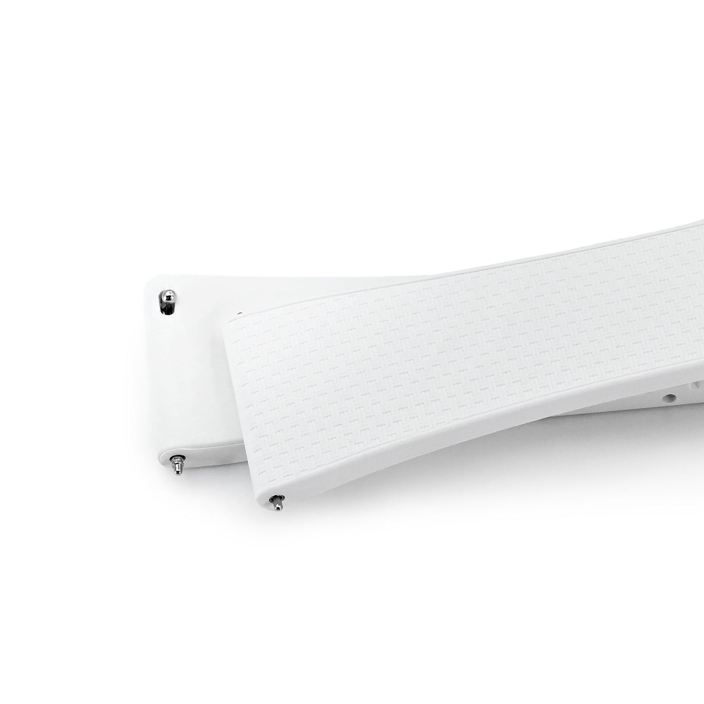 20mm FKM32 Off White Rubber Quick Release Watch Band, Deployment Clasp