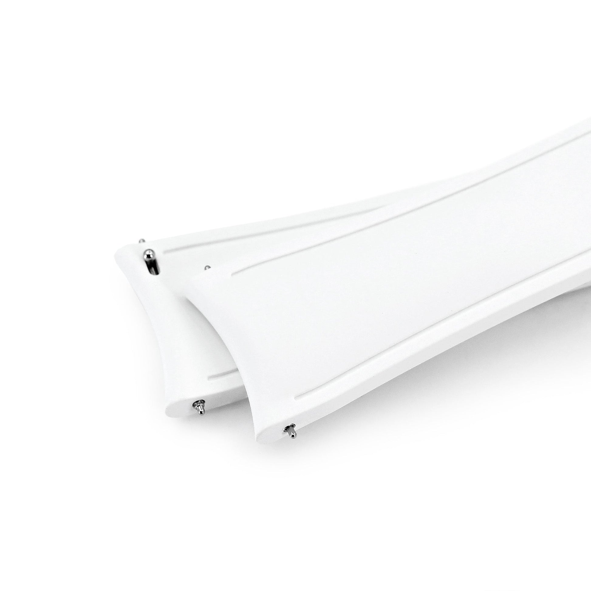 20mm or 22mm FKM34 Off White Rubber Quick Release Watch Band, Deployment Clasp