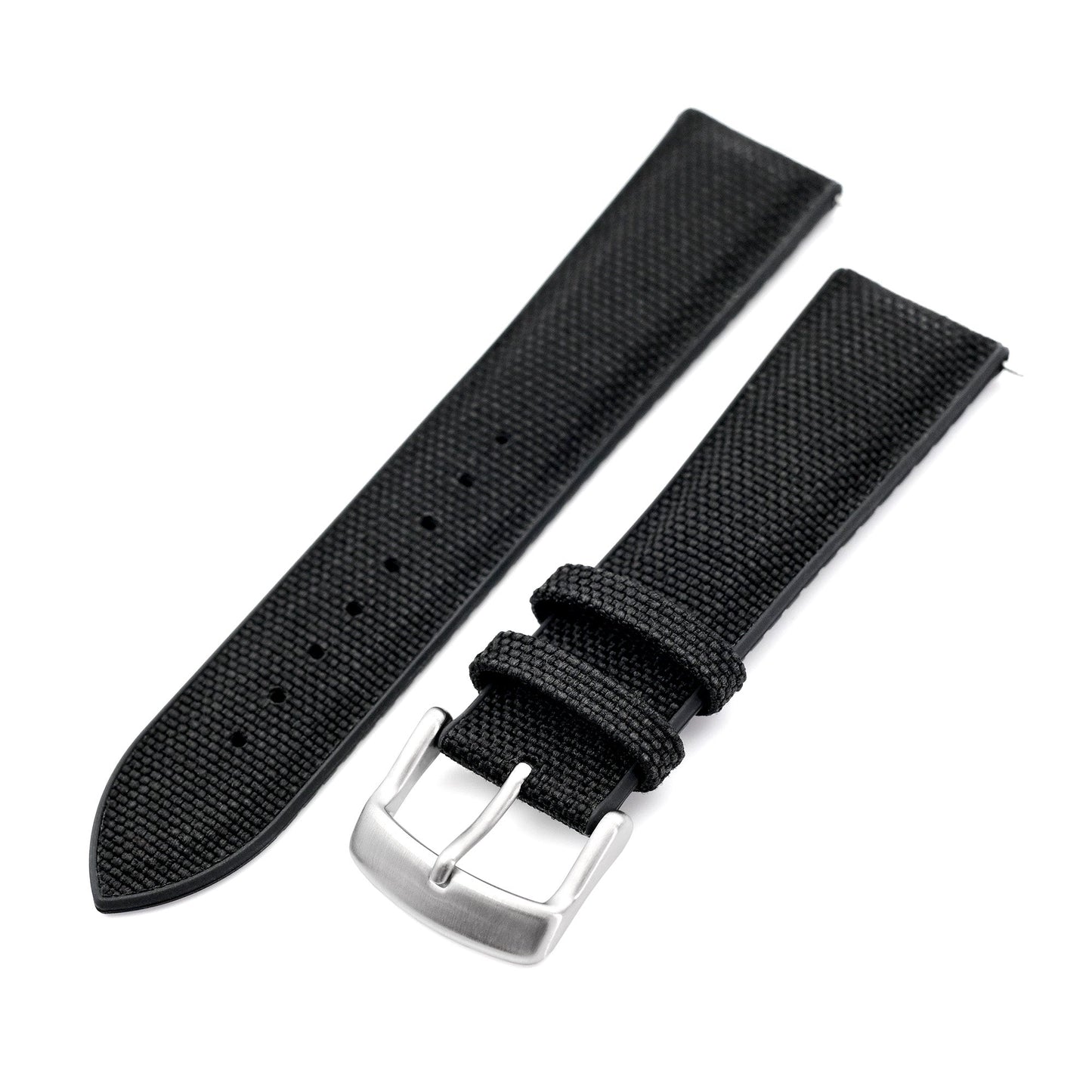 Black FKM35 Sailcloth FKM Quick Release Rubber Watch Band, 19mm to 22mm