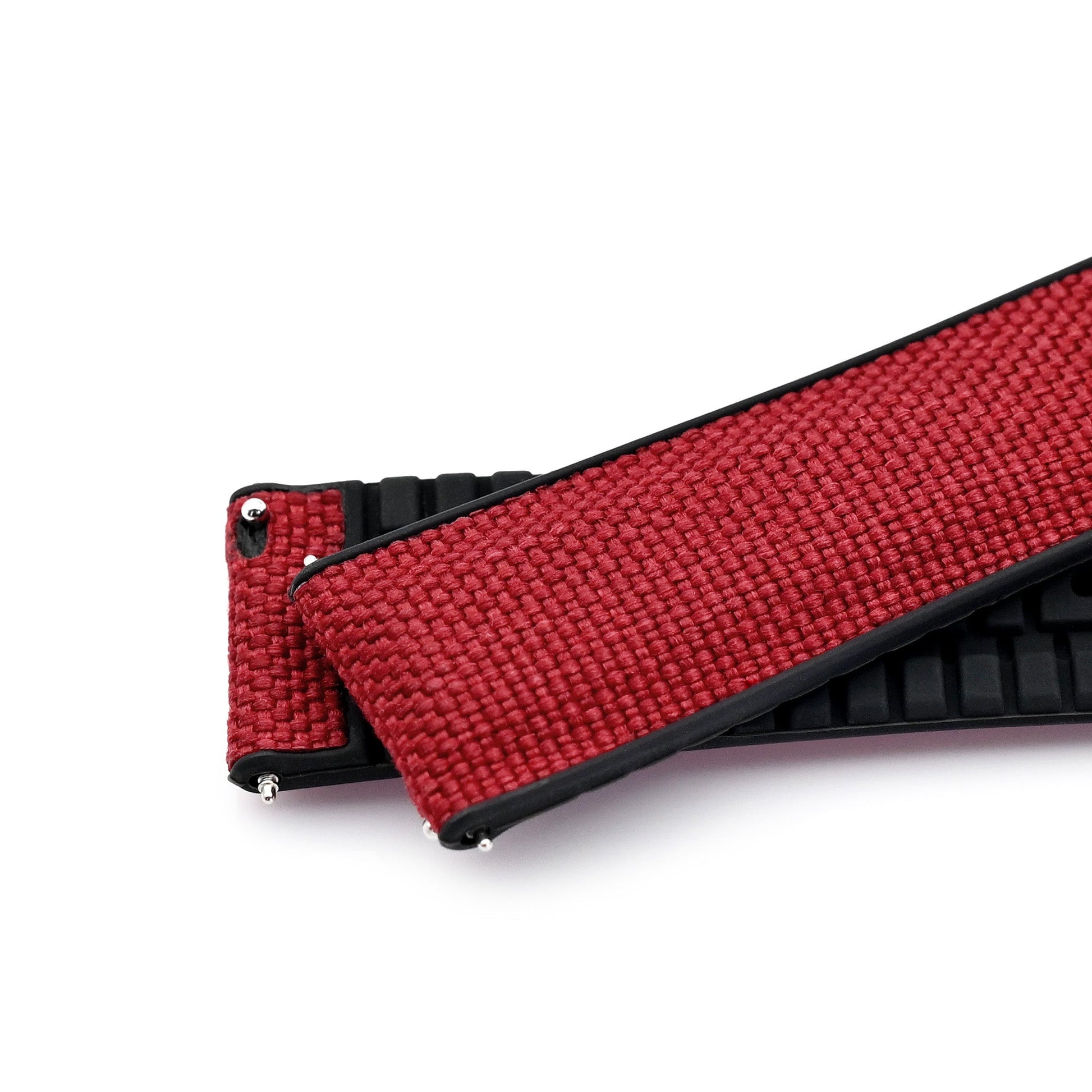 Red FKM35 Sailcloth FKM Quick Release Rubber Watch Band, 20mm