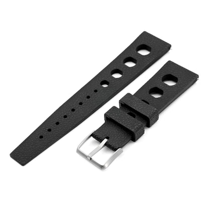 20mm or 22mm FKM36 Black Large Holes Rally FKM Quick Release Rubber watch band