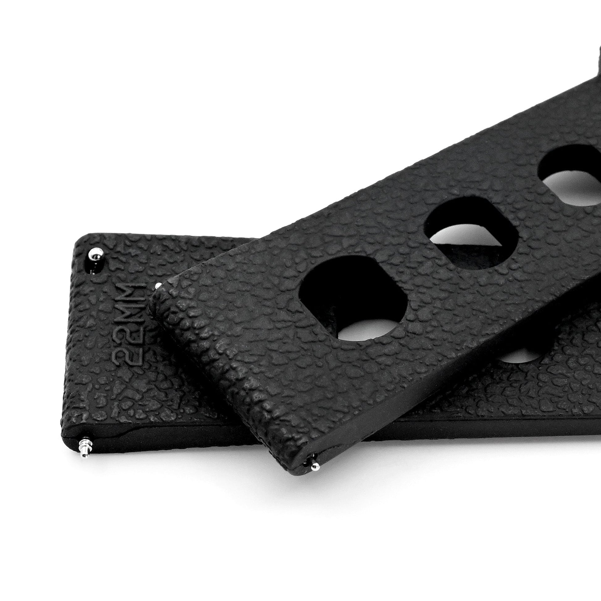 20mm or 22mm FKM36 Black Large Holes Rally FKM Quick Release Rubber watch band