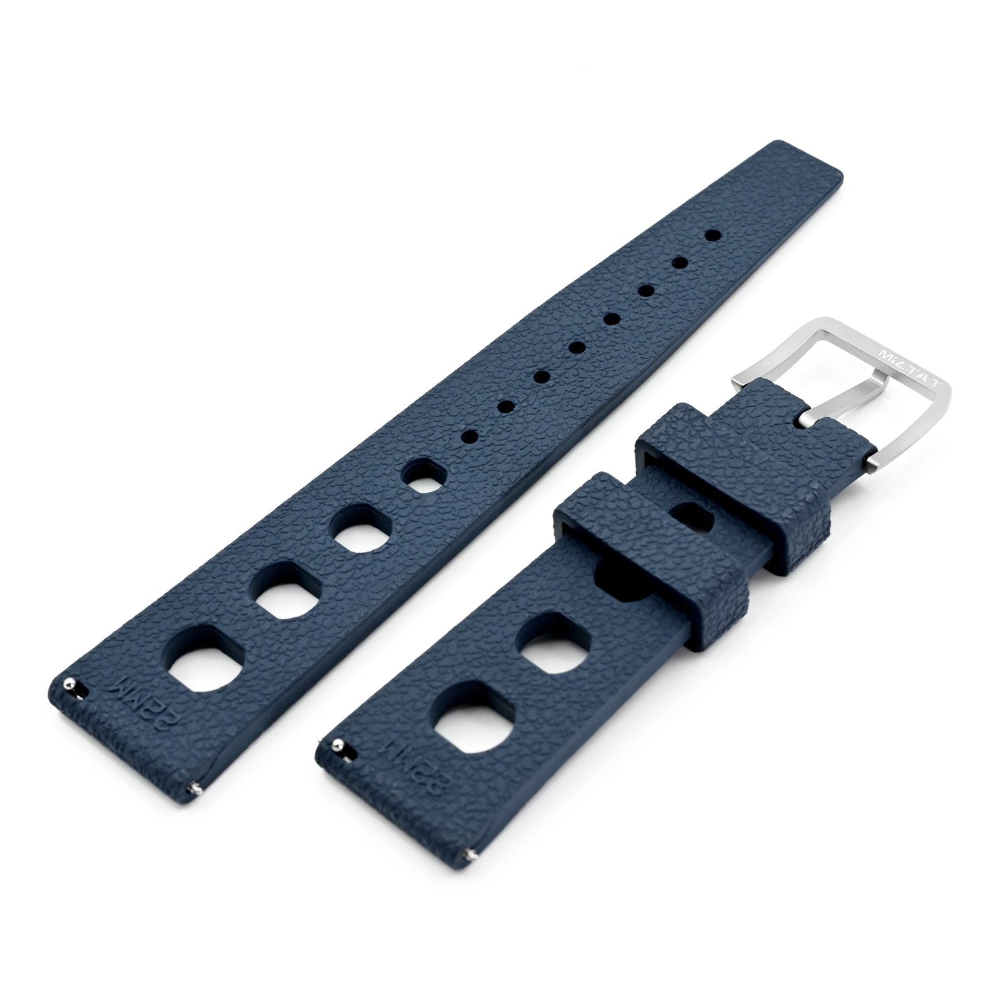 20mm or 22mm FKM36 Navy Blue Large Holes Rally FKM Quick Release Rubber watch band