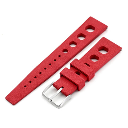 20mm or 22mm FKM36 Red Large Holes Rally FKM Quick Release Rubber watch band