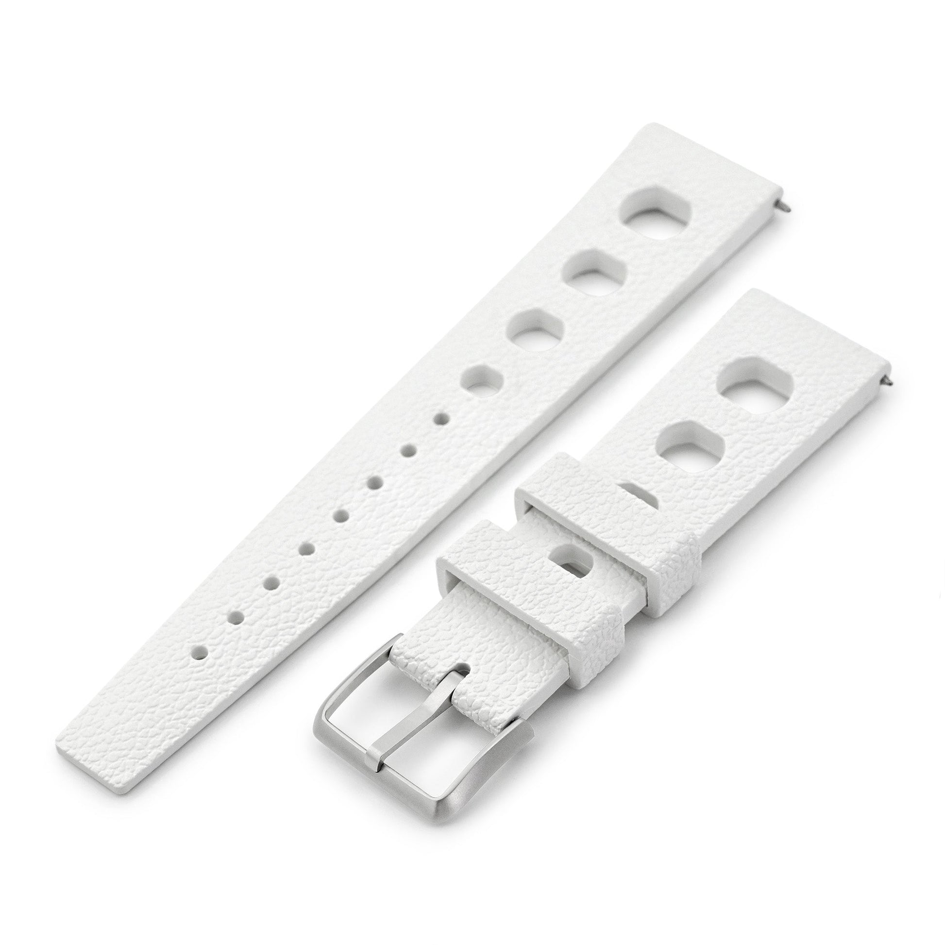 20mm or 22mm FKM36 Off White Large Holes Rally FKM Quick Release Rubber watch band