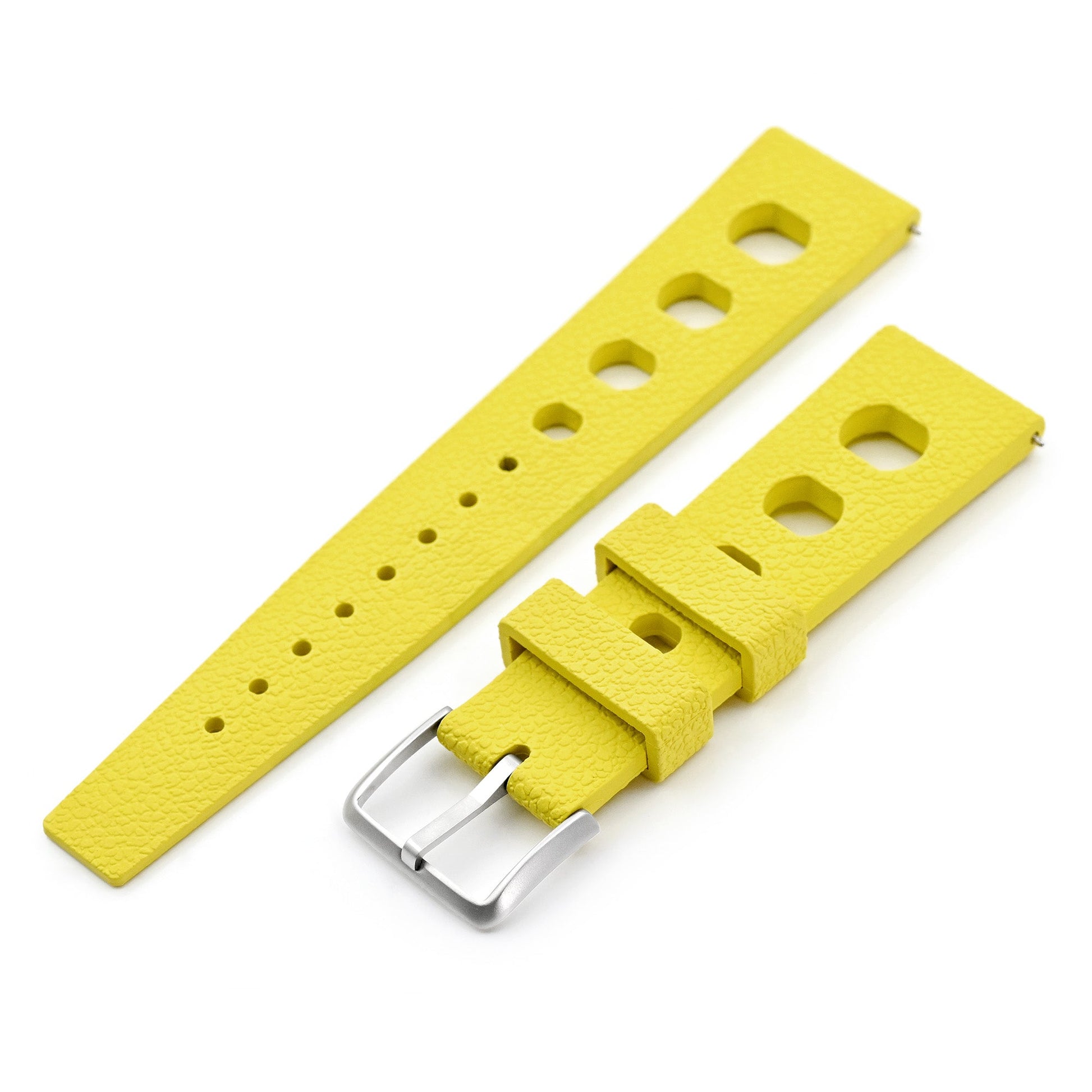 20mm or 22mm FKM36 Yellow Large Holes Rally FKM Quick Release Rubber watch band