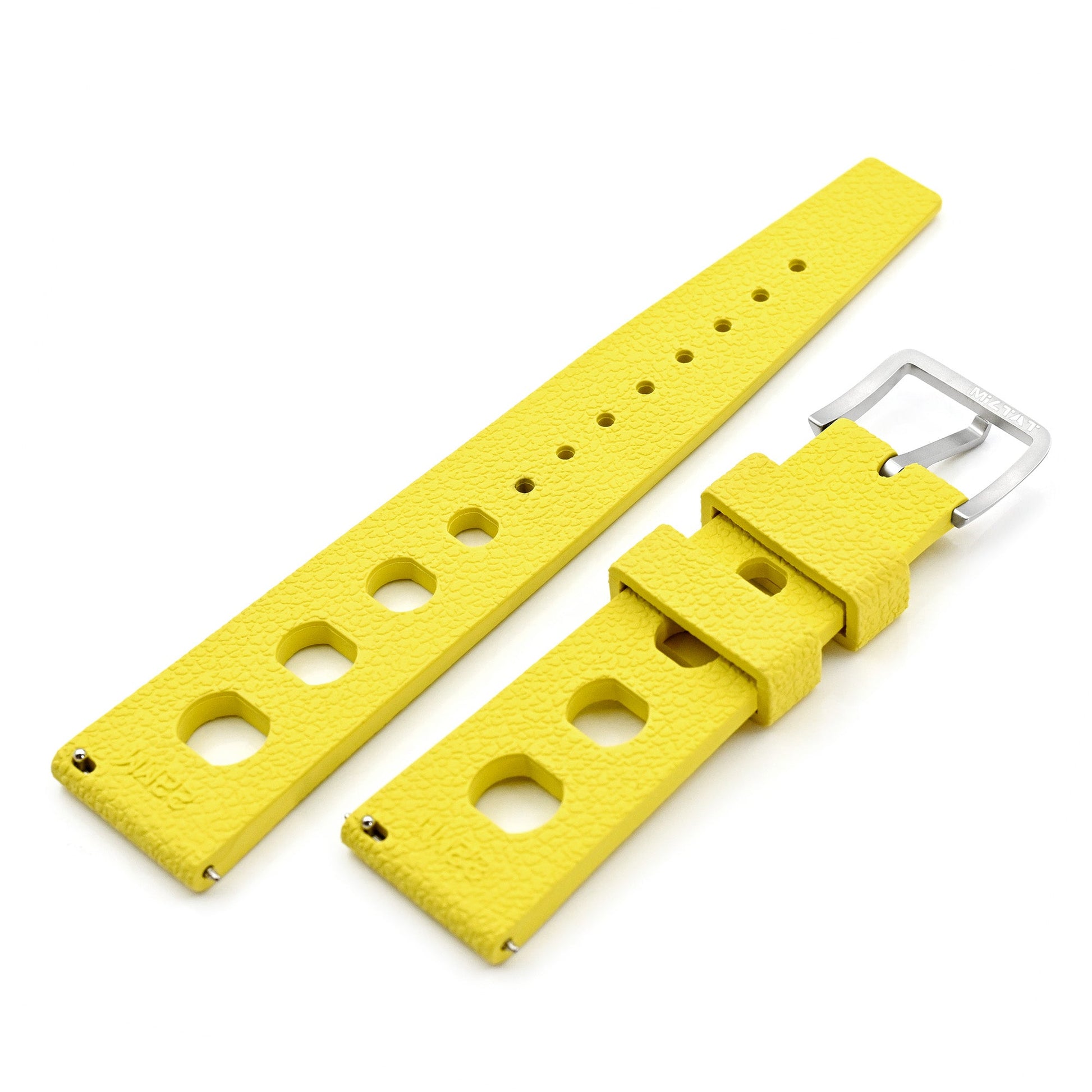 20mm or 22mm FKM36 Yellow Large Holes Rally FKM Quick Release Rubber watch band