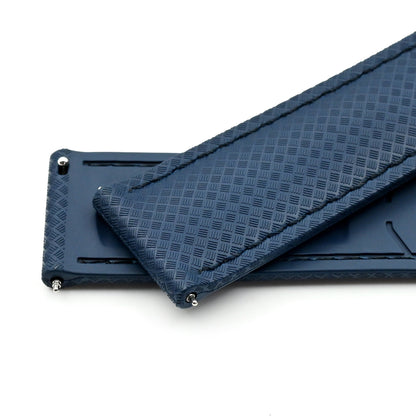 Navy Blue FKM37 Rubber Q.R. Deployant Watch Band, 20mm or 22mm