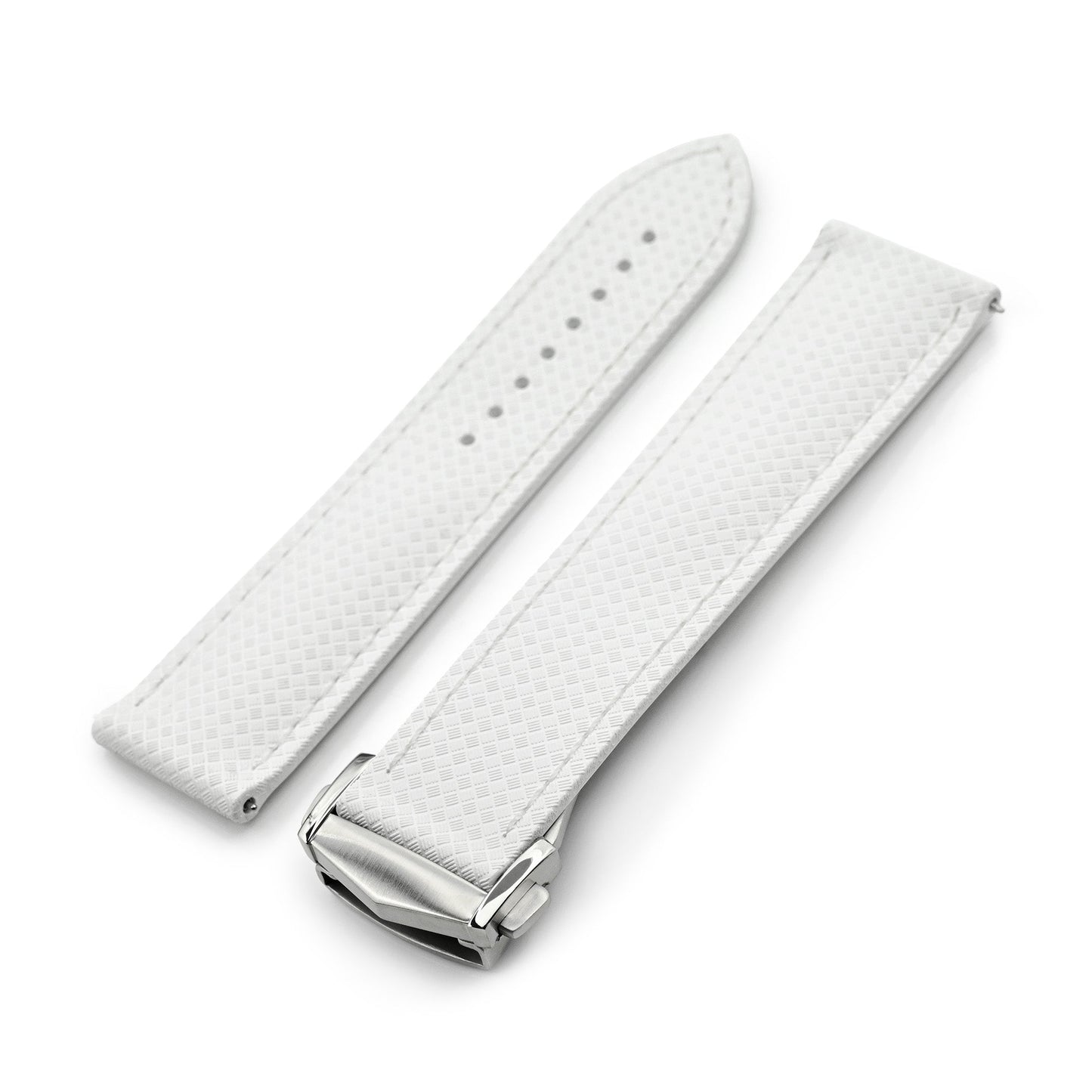 Off White FKM37 Rubber Q.R. Deployant Watch Band, 20mm or 22mm