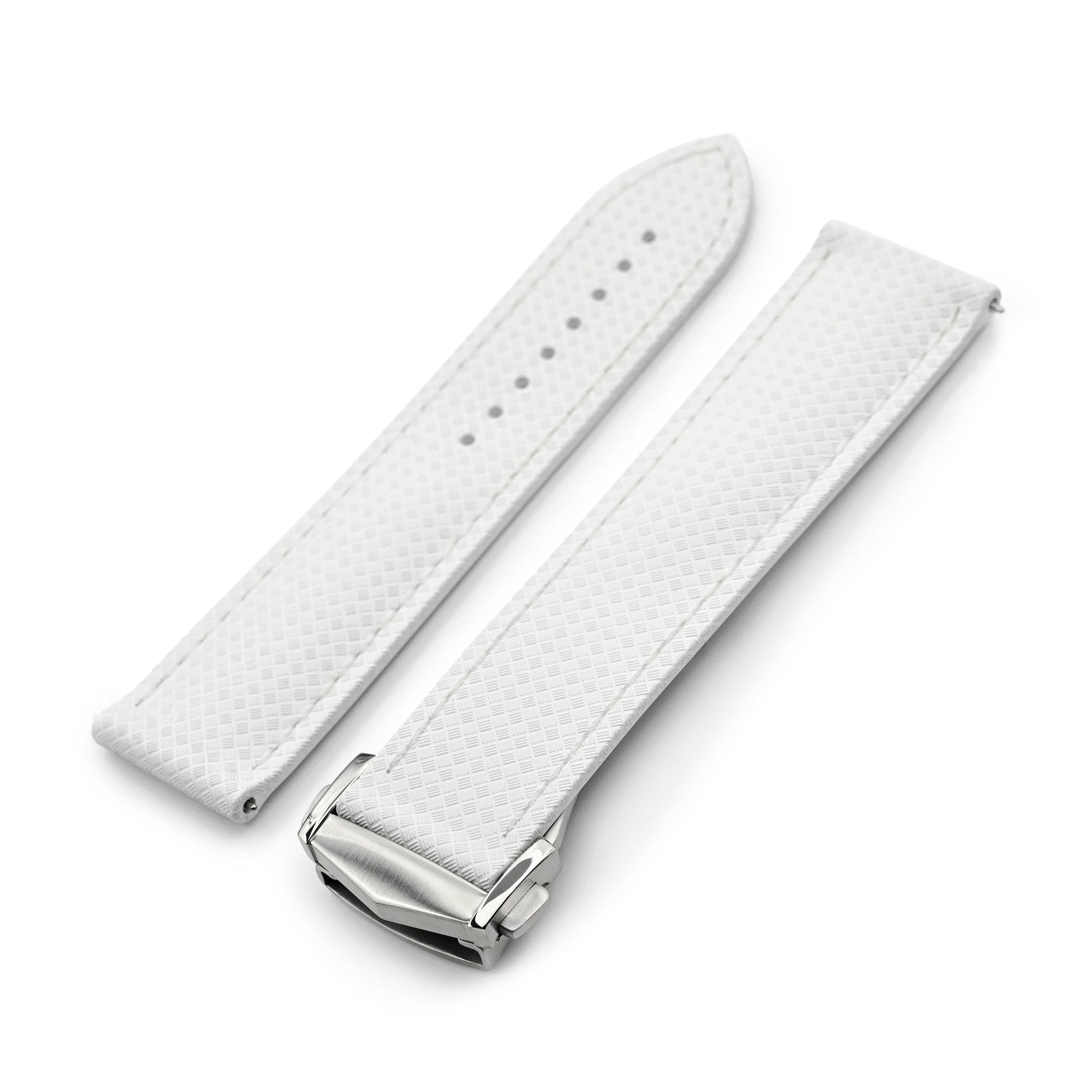 Off White FKM37 Rubber Q.R. Deployant Watch Band, 20mm or 22mm