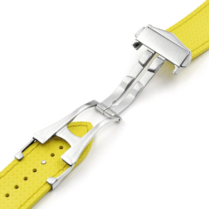 Yellow FKM37 Rubber Q.R. Deployant Watch Band, 20mm or 22mm