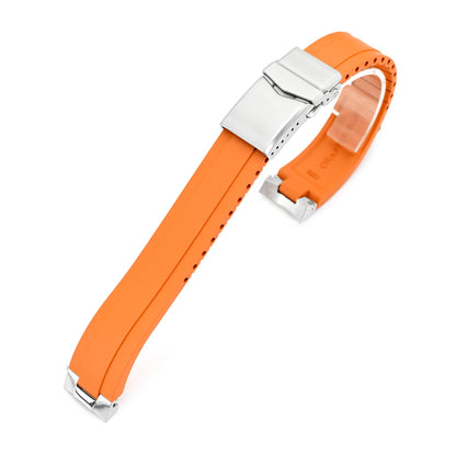 20mm Crafter Blue - MX03-117 Orange FKM Rubber Strap With End Links compatible with Seiko Alpinist SARB017