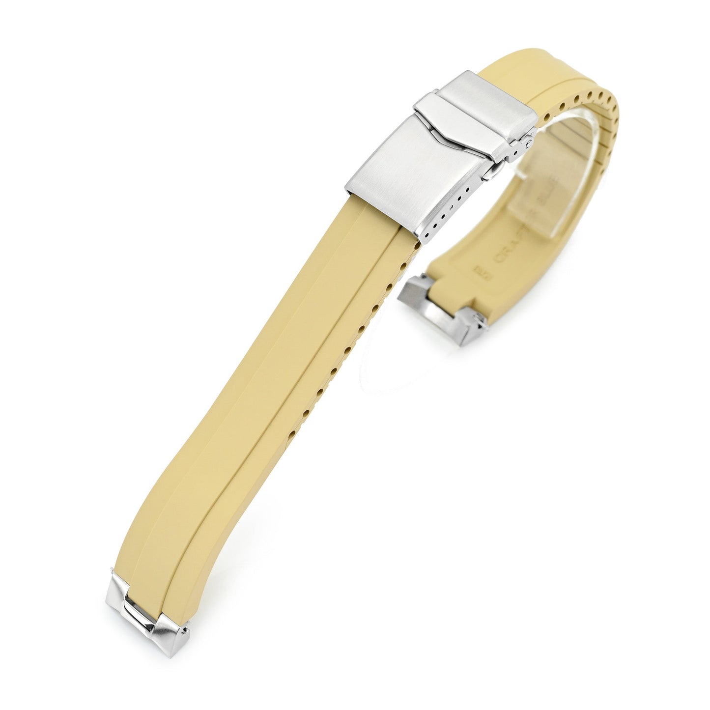 20mm Crafter Blue - MX03-117 Khaki FKM Rubber Strap With End Links compatible with Seiko Alpinist SARB017