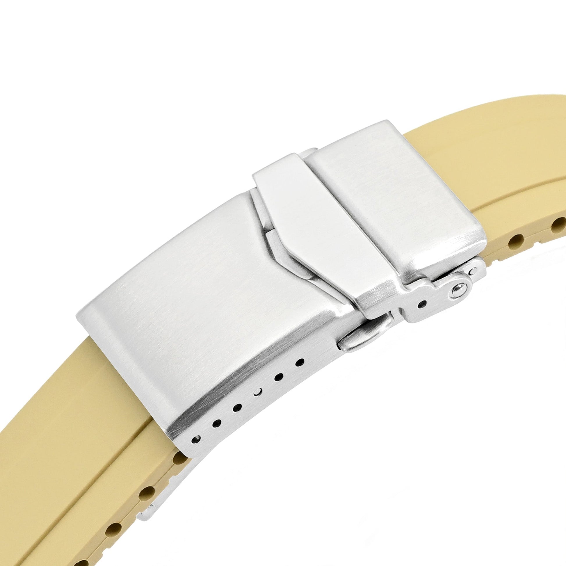 20mm Crafter Blue - MX03-117 Khaki FKM Rubber Strap With End Links compatible with Seiko Alpinist SARB017