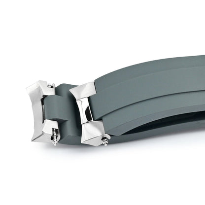 20mm Crafter Blue - MX03-733 Light Grey FKM Rubber Strap With End Links compatible with Hamilton Khaki Field 38mm
